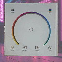 RGB Контроллер с клеммами белый DC12-24V - Сенсорная панель 6 кнопок